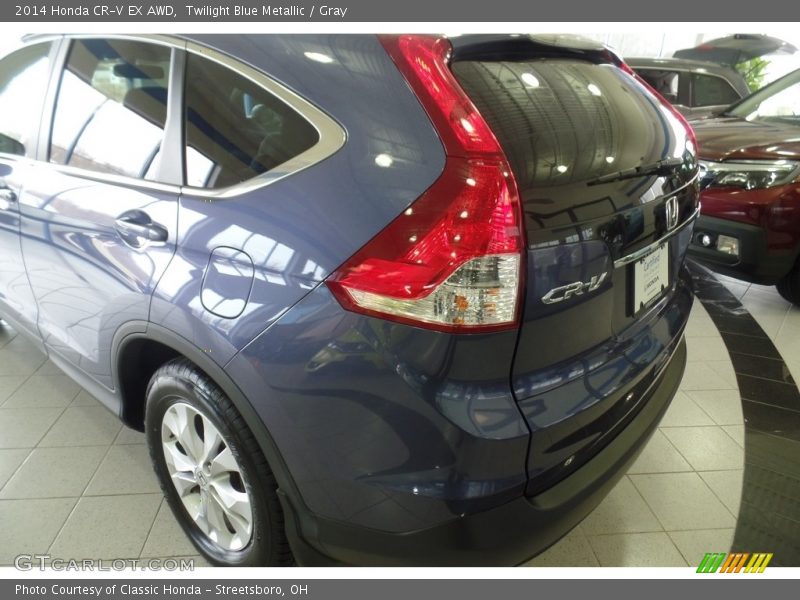 Twilight Blue Metallic / Gray 2014 Honda CR-V EX AWD
