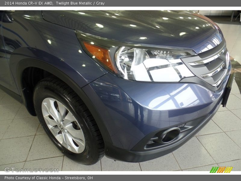 Twilight Blue Metallic / Gray 2014 Honda CR-V EX AWD