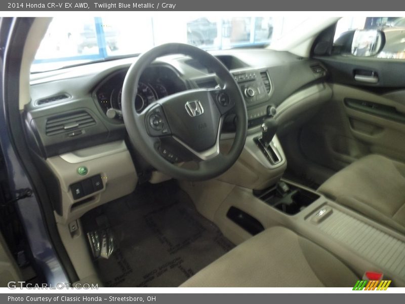 Twilight Blue Metallic / Gray 2014 Honda CR-V EX AWD