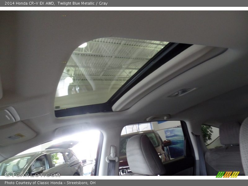 Twilight Blue Metallic / Gray 2014 Honda CR-V EX AWD
