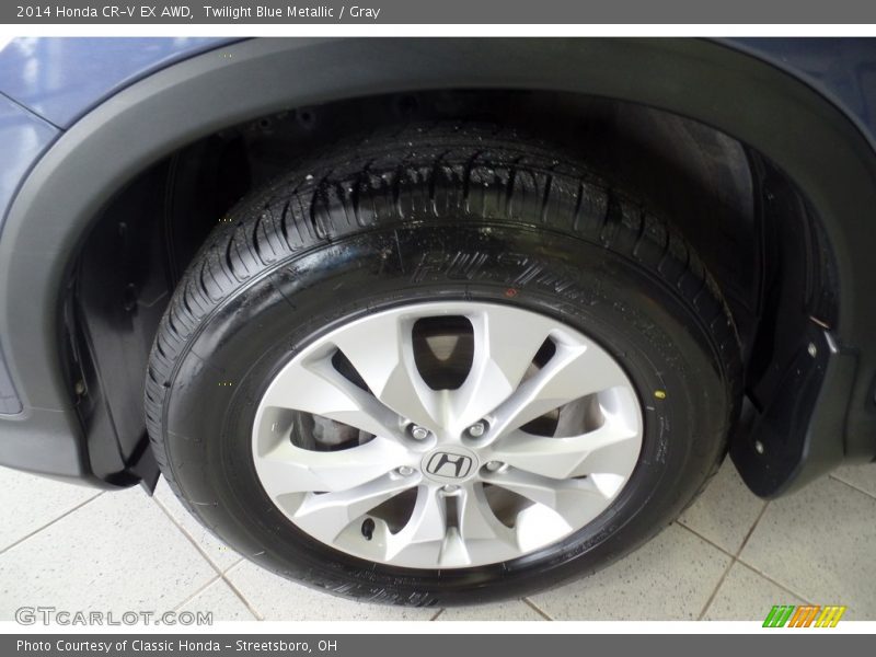 Twilight Blue Metallic / Gray 2014 Honda CR-V EX AWD
