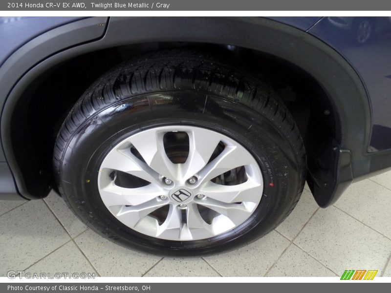 Twilight Blue Metallic / Gray 2014 Honda CR-V EX AWD