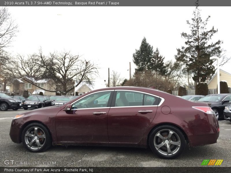 Basque Red Pearl / Taupe 2010 Acura TL 3.7 SH-AWD Technology