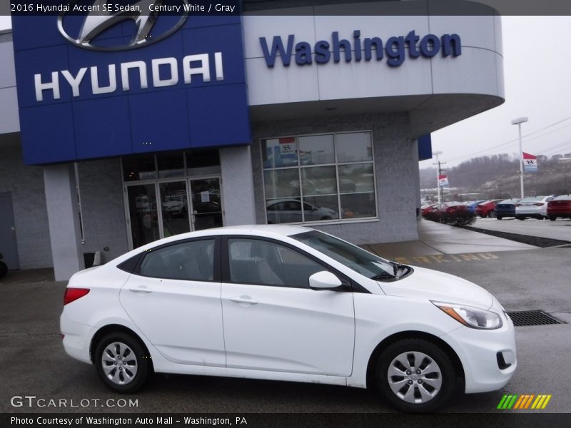 Century White / Gray 2016 Hyundai Accent SE Sedan