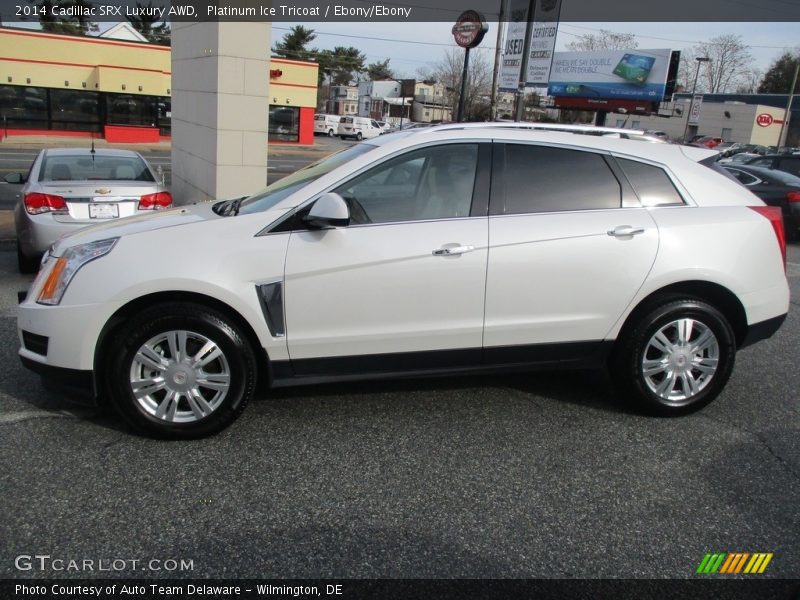 Platinum Ice Tricoat / Ebony/Ebony 2014 Cadillac SRX Luxury AWD