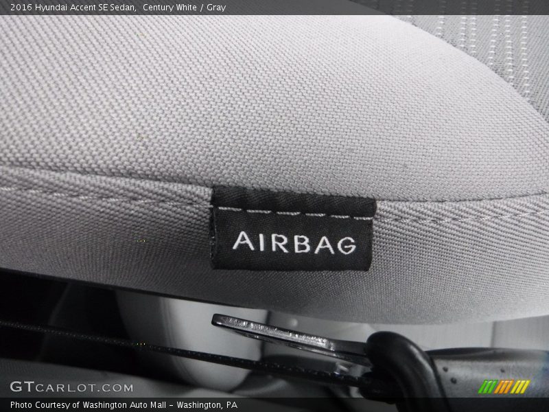 Century White / Gray 2016 Hyundai Accent SE Sedan