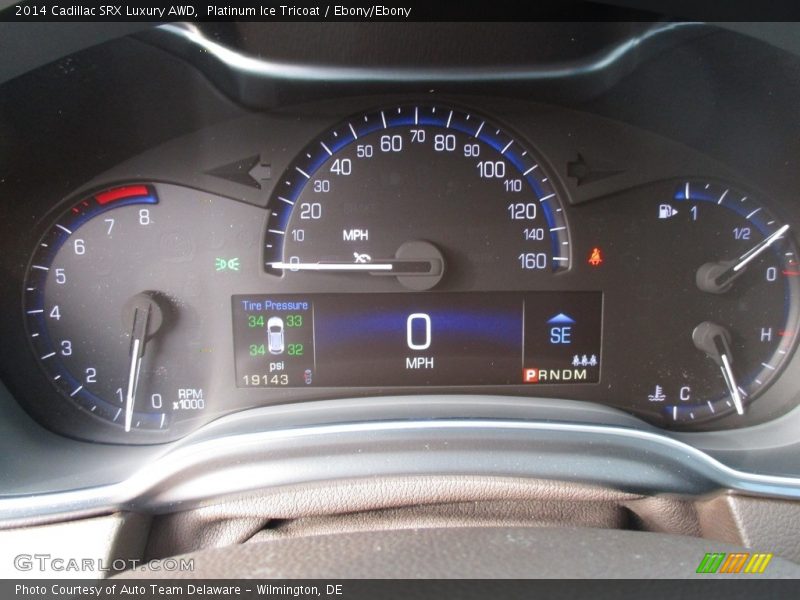 Platinum Ice Tricoat / Ebony/Ebony 2014 Cadillac SRX Luxury AWD