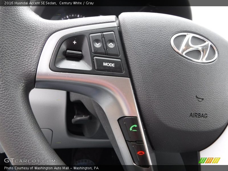 Century White / Gray 2016 Hyundai Accent SE Sedan