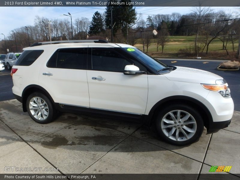 White Platinum Tri-Coat / Medium Light Stone 2013 Ford Explorer Limited 4WD