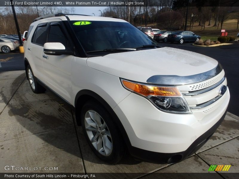 White Platinum Tri-Coat / Medium Light Stone 2013 Ford Explorer Limited 4WD