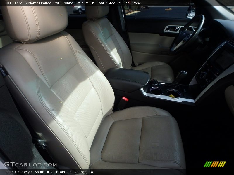 White Platinum Tri-Coat / Medium Light Stone 2013 Ford Explorer Limited 4WD