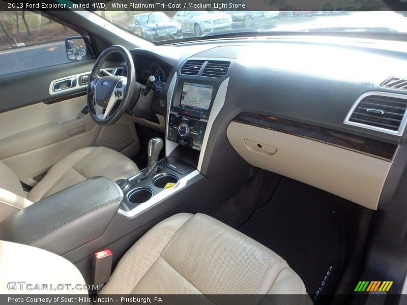 White Platinum Tri-Coat / Medium Light Stone 2013 Ford Explorer Limited 4WD