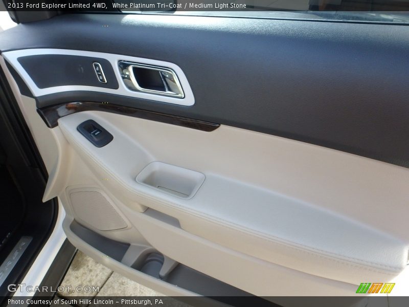 White Platinum Tri-Coat / Medium Light Stone 2013 Ford Explorer Limited 4WD
