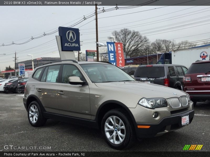 Platinum Bronze Metallic / Sand Beige 2010 BMW X3 xDrive30i