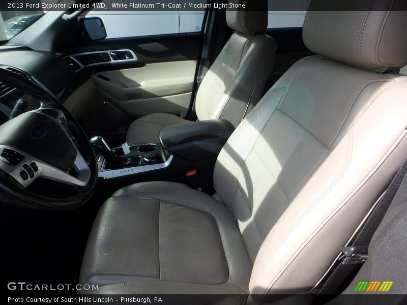 White Platinum Tri-Coat / Medium Light Stone 2013 Ford Explorer Limited 4WD