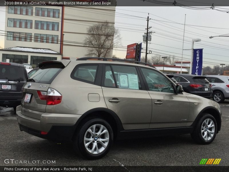 Platinum Bronze Metallic / Sand Beige 2010 BMW X3 xDrive30i