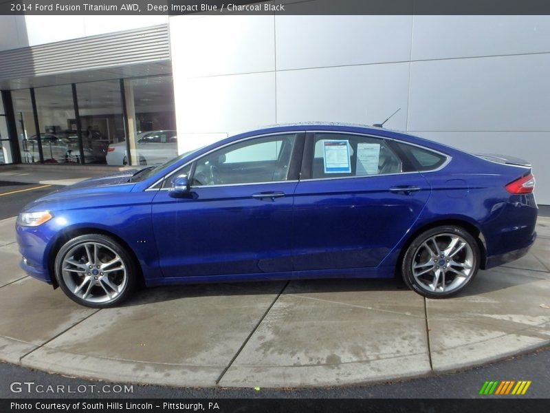 Deep Impact Blue / Charcoal Black 2014 Ford Fusion Titanium AWD