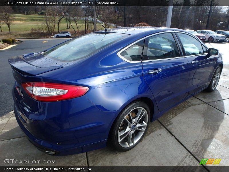 Deep Impact Blue / Charcoal Black 2014 Ford Fusion Titanium AWD