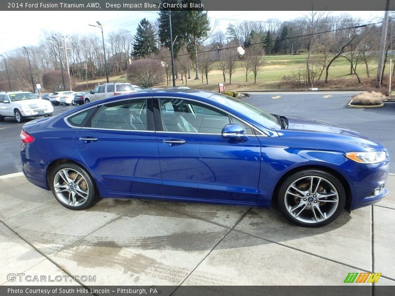 Deep Impact Blue / Charcoal Black 2014 Ford Fusion Titanium AWD