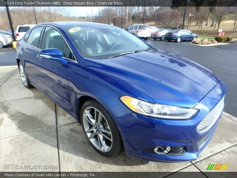 Deep Impact Blue / Charcoal Black 2014 Ford Fusion Titanium AWD
