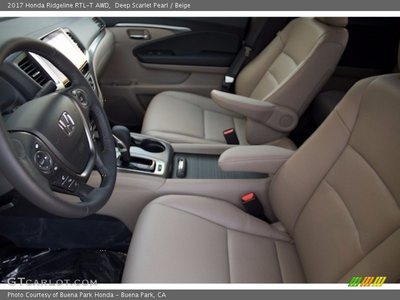 Deep Scarlet Pearl / Beige 2017 Honda Ridgeline RTL-T AWD