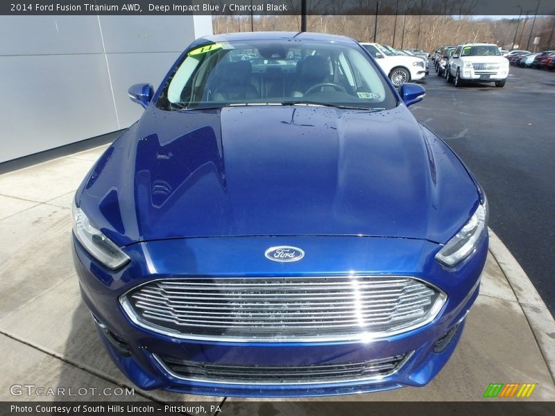 Deep Impact Blue / Charcoal Black 2014 Ford Fusion Titanium AWD