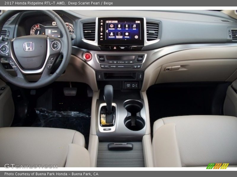 Deep Scarlet Pearl / Beige 2017 Honda Ridgeline RTL-T AWD
