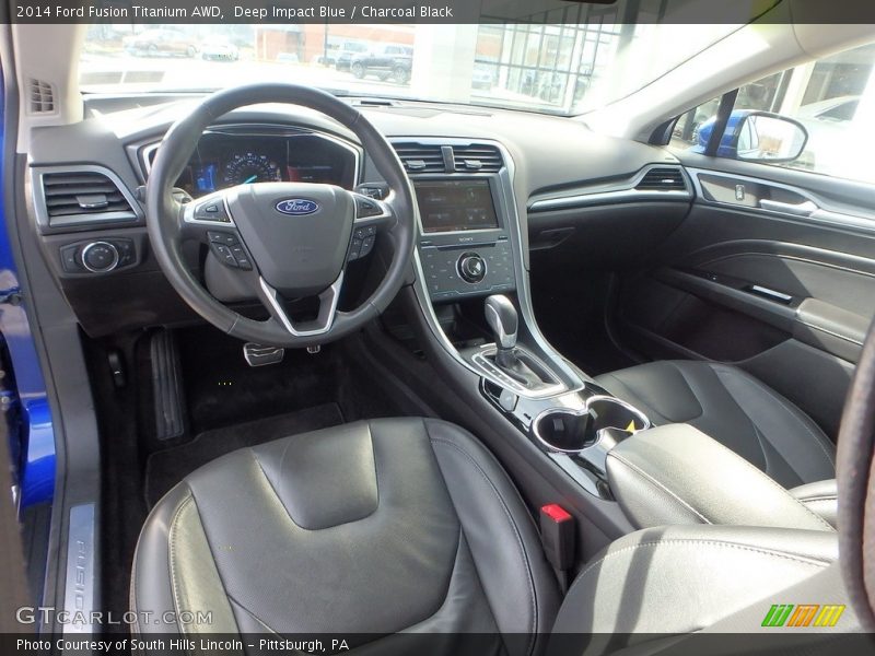 Deep Impact Blue / Charcoal Black 2014 Ford Fusion Titanium AWD
