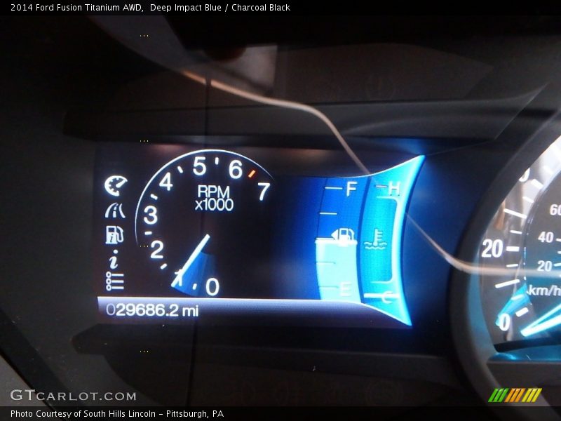 Deep Impact Blue / Charcoal Black 2014 Ford Fusion Titanium AWD