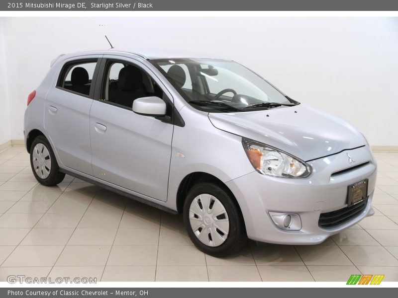 Starlight Silver / Black 2015 Mitsubishi Mirage DE