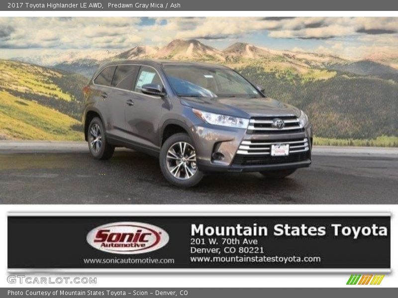 Predawn Gray Mica / Ash 2017 Toyota Highlander LE AWD