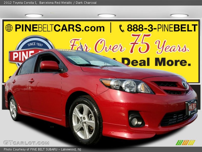 Barcelona Red Metallic / Dark Charcoal 2012 Toyota Corolla S