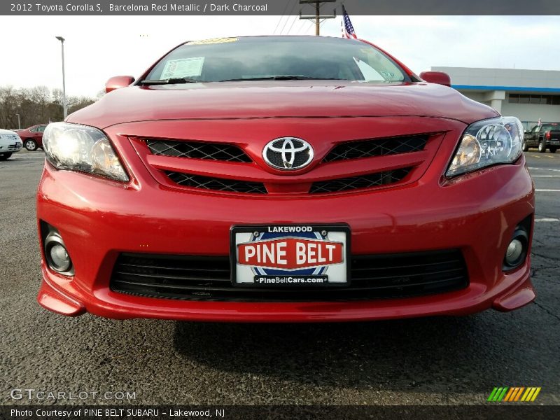 Barcelona Red Metallic / Dark Charcoal 2012 Toyota Corolla S