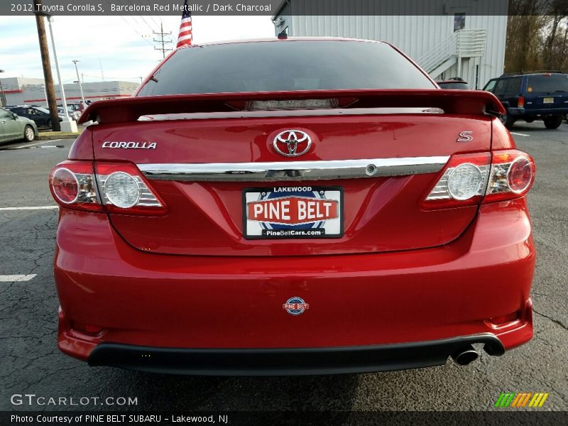 Barcelona Red Metallic / Dark Charcoal 2012 Toyota Corolla S