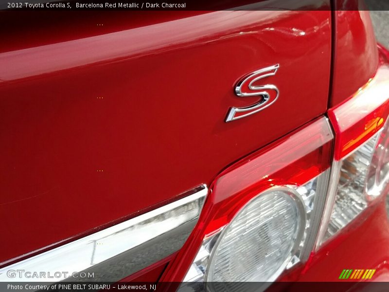 Barcelona Red Metallic / Dark Charcoal 2012 Toyota Corolla S