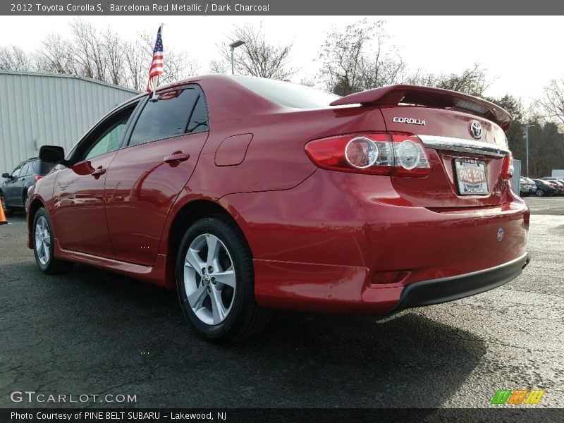 Barcelona Red Metallic / Dark Charcoal 2012 Toyota Corolla S