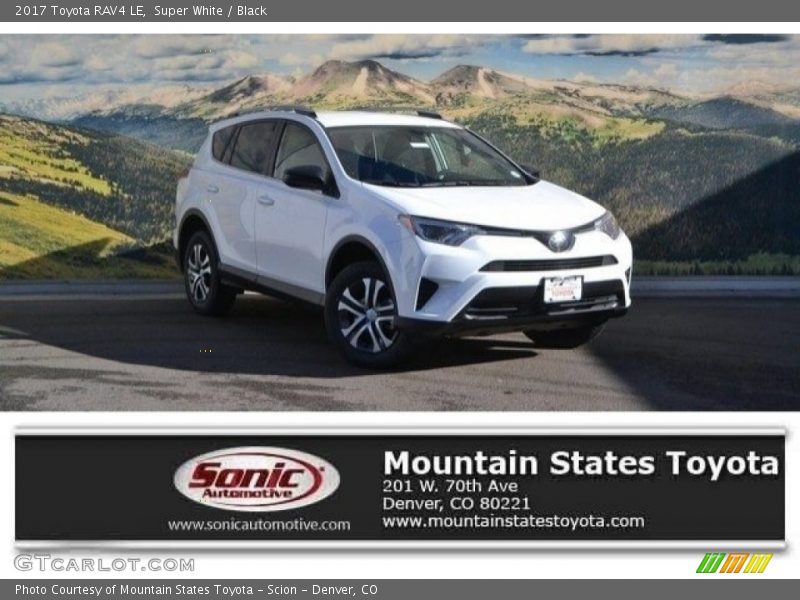 Super White / Black 2017 Toyota RAV4 LE
