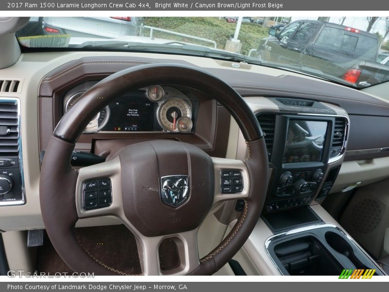 Bright White / Canyon Brown/Light Frost Beige 2017 Ram 1500 Laramie Longhorn Crew Cab 4x4