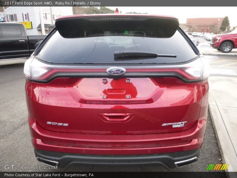 Ruby Red Metallic / Ebony 2017 Ford Edge Sport AWD