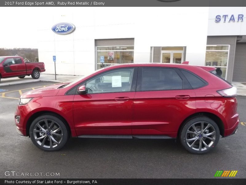 Ruby Red Metallic / Ebony 2017 Ford Edge Sport AWD