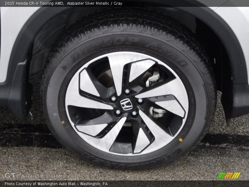 Alabaster Silver Metallic / Gray 2015 Honda CR-V Touring AWD