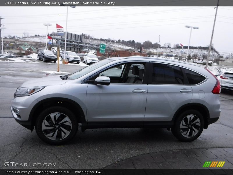 Alabaster Silver Metallic / Gray 2015 Honda CR-V Touring AWD