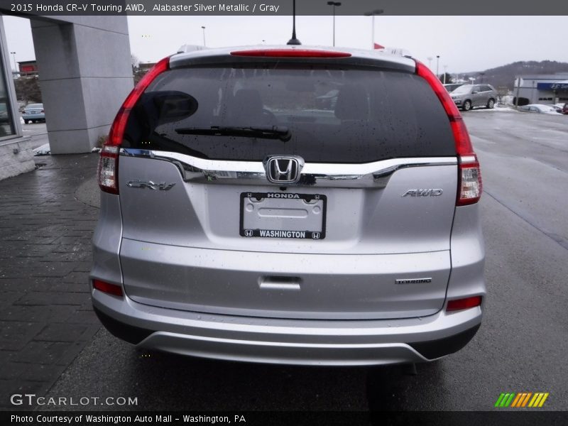 Alabaster Silver Metallic / Gray 2015 Honda CR-V Touring AWD