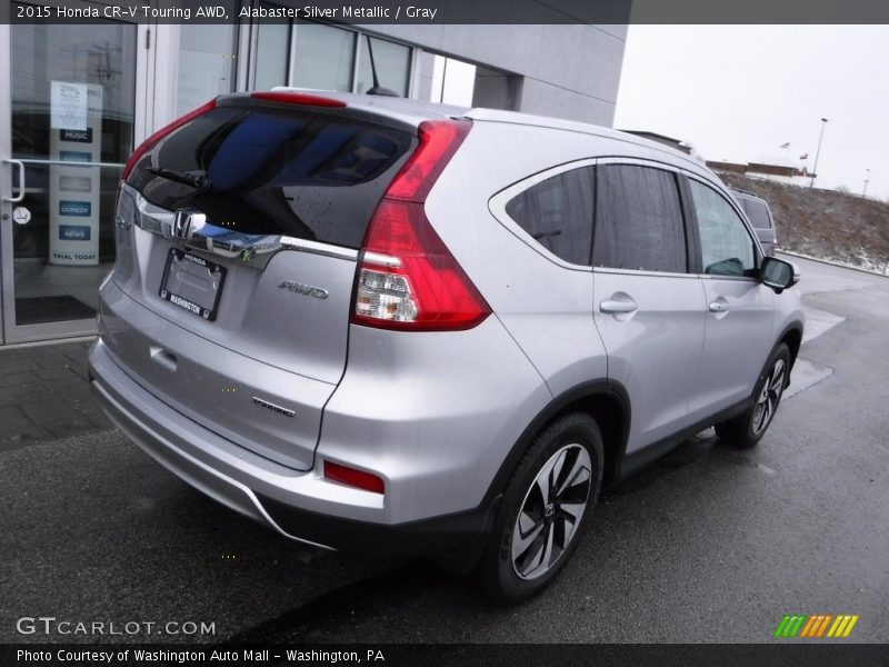 Alabaster Silver Metallic / Gray 2015 Honda CR-V Touring AWD