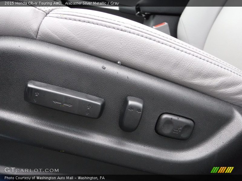 Alabaster Silver Metallic / Gray 2015 Honda CR-V Touring AWD