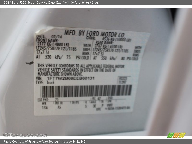 Oxford White / Steel 2014 Ford F250 Super Duty XL Crew Cab 4x4