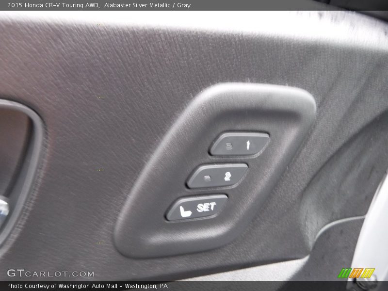 Alabaster Silver Metallic / Gray 2015 Honda CR-V Touring AWD