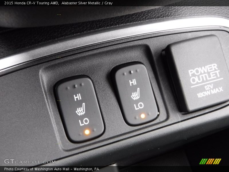 Alabaster Silver Metallic / Gray 2015 Honda CR-V Touring AWD
