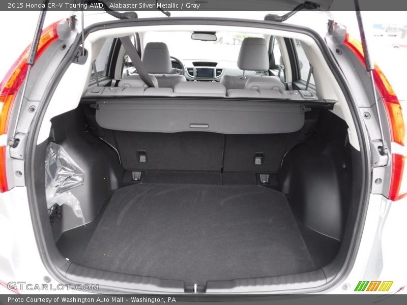Alabaster Silver Metallic / Gray 2015 Honda CR-V Touring AWD