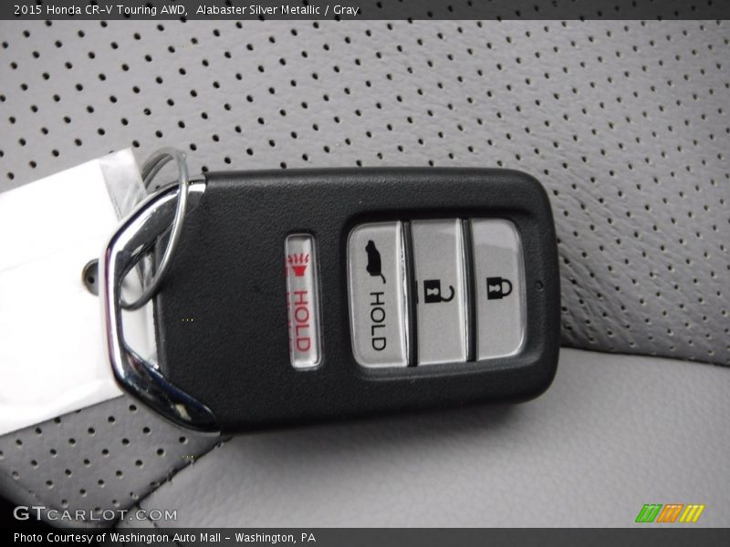 Alabaster Silver Metallic / Gray 2015 Honda CR-V Touring AWD